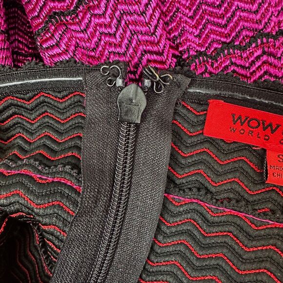 WOW Couture World of Women Fit & Flare Strapless Hot Pink Dress Womens Small - Picture 6 of 7